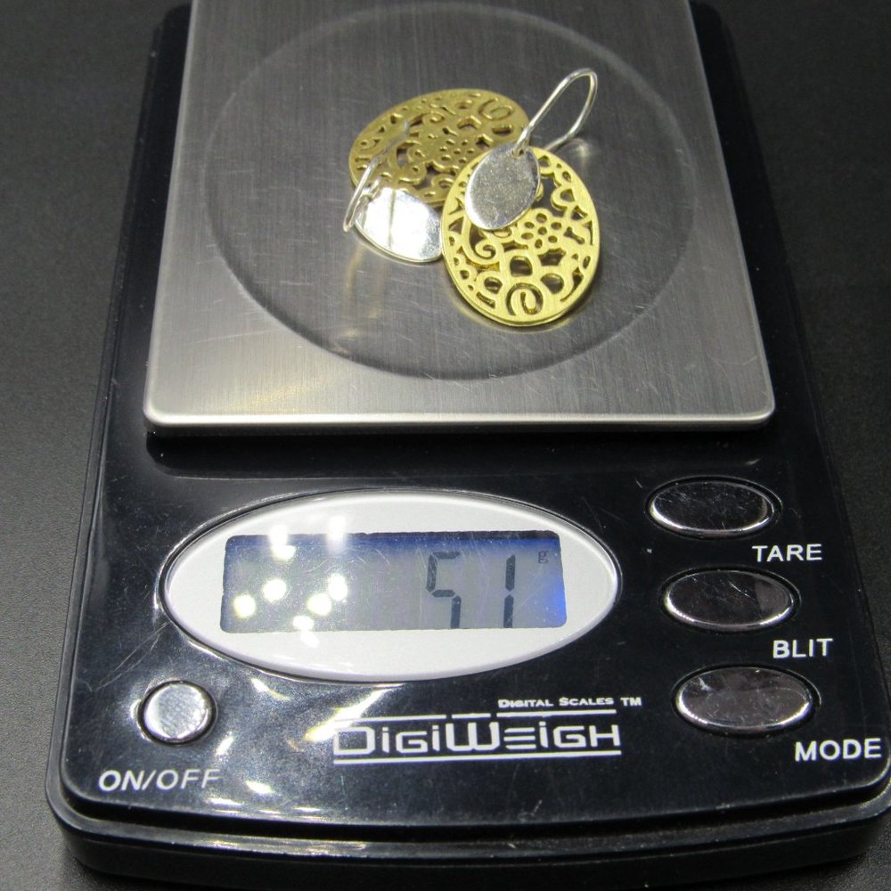 Sterling Silver Oval Complex Pattern Earrings - image 6